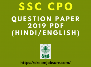 SSC CPO Question Paper 2019 PDF