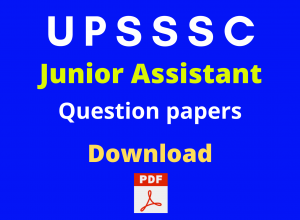 UPSSSC JUNIOR ASSISTANT QUESTION PAPER