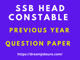 SSB Head Constable question papers